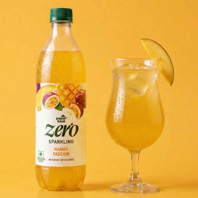 Paper Boat Zero Sugar Mango Passion Sparkling Water, Sugar Free Cold Drink
