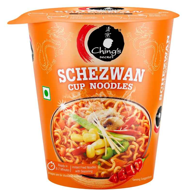 Chings Secret Schezwan Cup Noodles | Ready in 6-7 minutes | Easy to Make  | Pre-Seasoned Noodles