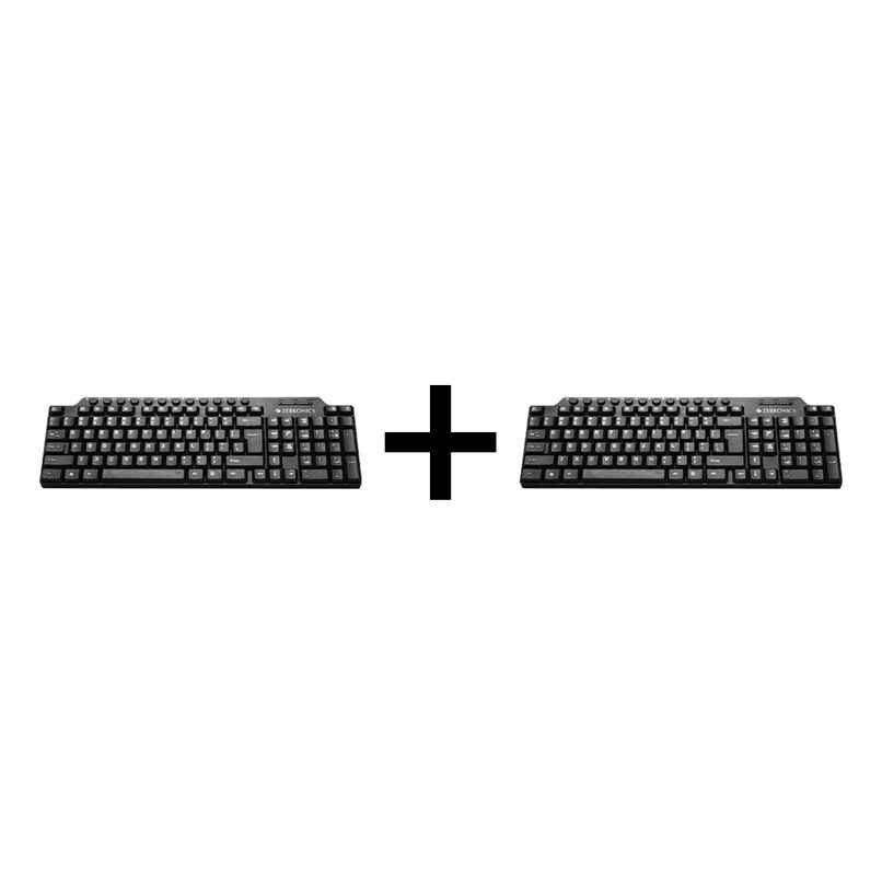 Zebronics Zeb-KM2100 Multimedia USB Keyboard 1 pc X 2 Combo