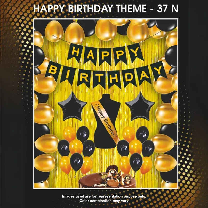 Happy Birthday Theme Decoration Kit | Assorted Colours | Let's Vybe
