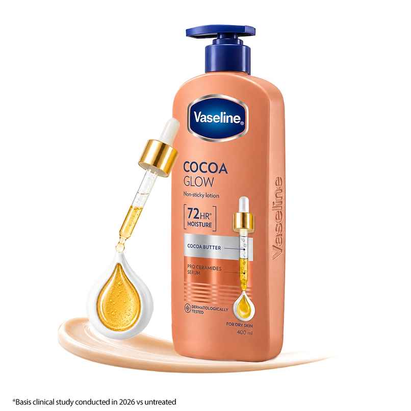 Vaseline Cocoa Glow Serum In Lotion, 100% Pure Cocoa & Shea Butter for Glowing & Soft Skin Vaseline Cocoa Glow Serum In Lotion, 100% Pure Cocoa & Shea Butter for Glowing & Soft Skin