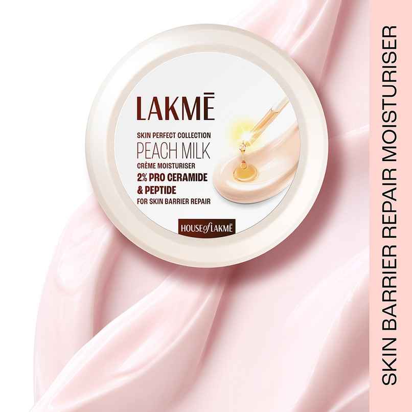 Lakme Peach Creme Moisturiser, Ceramide & Peptide, Skin Barrier Repair & Hydrated Glow Lakme Peach Creme Moisturiser, Ceramide & Peptide, Skin Barrier Repair & Hydrated Glow