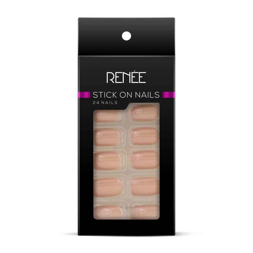 Renee Stick On Nails Bn 02| 24 Reusable Artificial Fake Nail Set