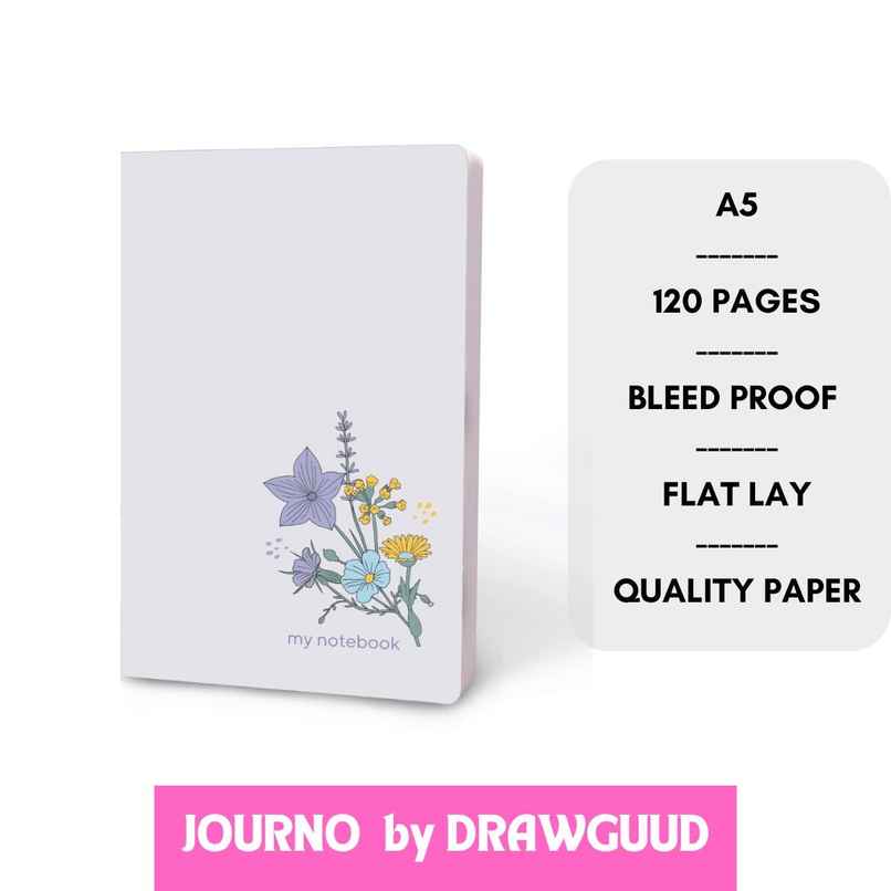Journo By Drawguud 70 Gsm A5 Notebook : Ruled |120 Pages (Purple My Notebook)