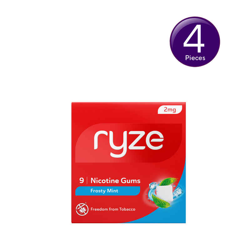 Ryze Frosty Mint Nicotine Gums 2MG | 9 Gum Blister Combo  