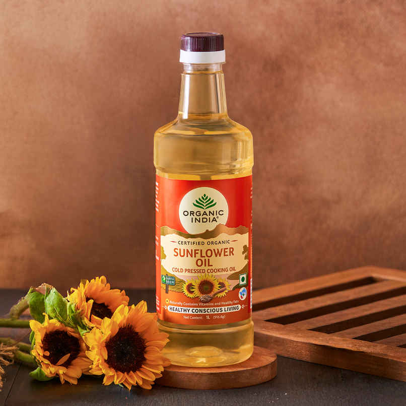 A TATA Product - Organic India Sunflower Oil | Sunflower Seeds Extracted Cold Pressed Oil