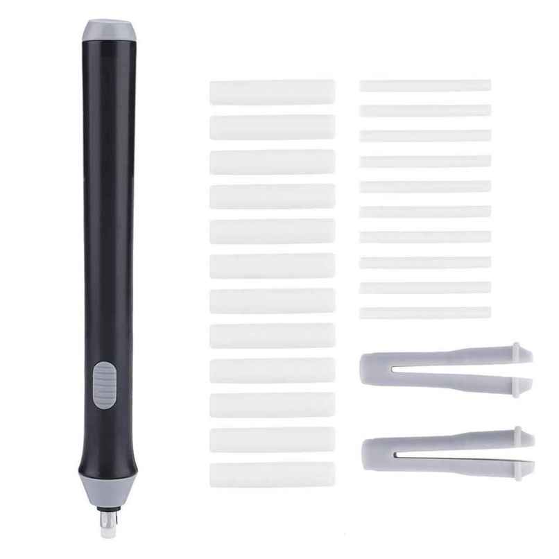Chrome Slim Battery Operated Automatic Eraser With 22 Refills - Batteries Not Included