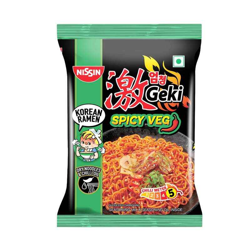 Nissin Geki - Spicy Veg Korean Ramen Noodles Nissin Geki - Spicy Veg Korean Ramen Noodles
