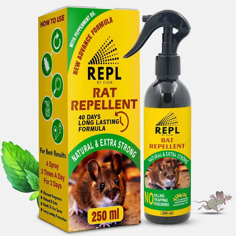 Repl Natural Oils Formula Rat Repellent Spray for Home and Cars | Safe for Kids and Pets