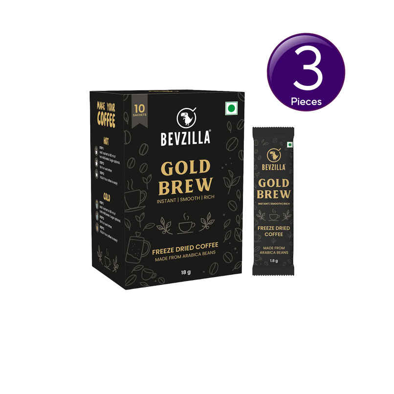 Bevzilla Gold Brew Freeze Dried Coffee Sachets Combo 