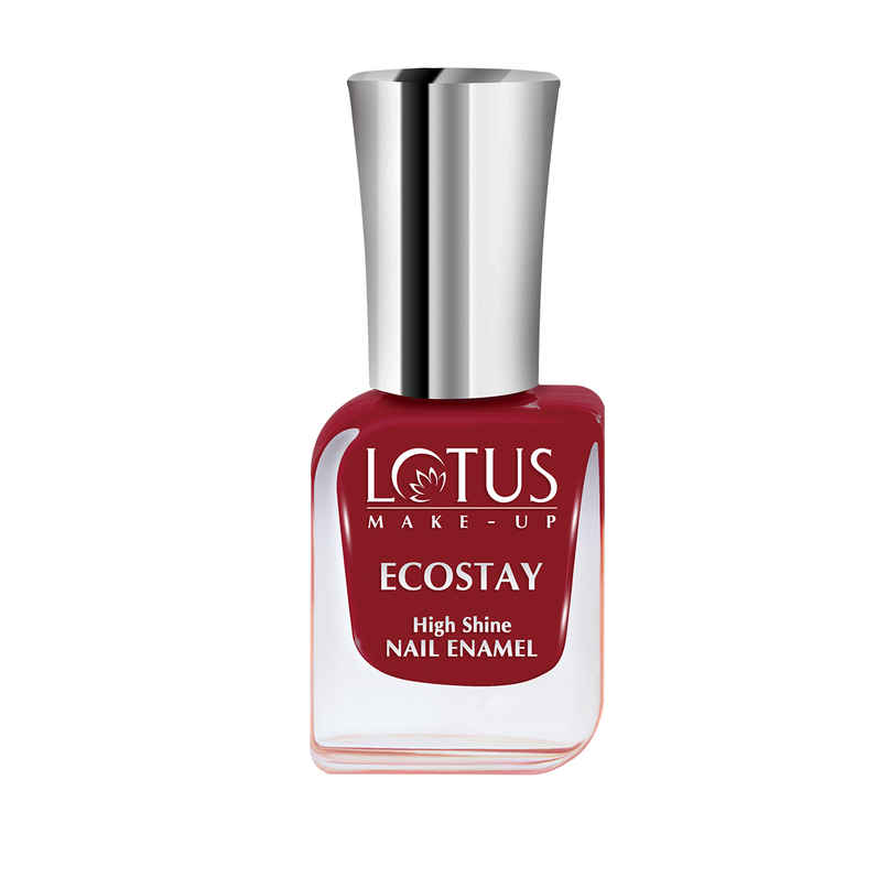 Lotus Make-Up Ecostay Nail Enamel Maroon Love | Easy to Apply | Glossy Finish