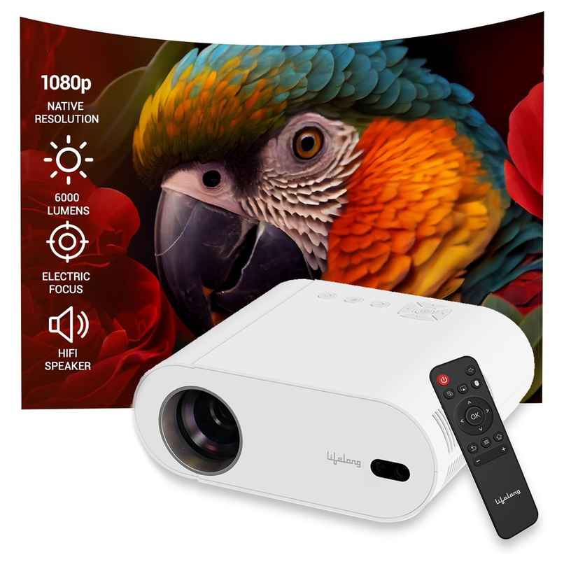 Lifelong TruePixel Smart Projector | Native 1080p Full HD With 4K Support | Android 11