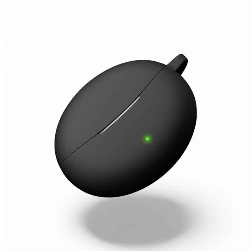 Sounce TWS-Silicone Earphone Case Cover for Oppo Enco Air3 Pro | With Keychain | Black