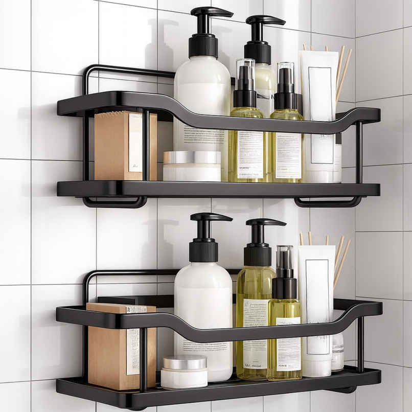 Zedak Self Adhesive Multipurpose Shelf | Black Zedak Self Adhesive Multipurpose Shelf | Black