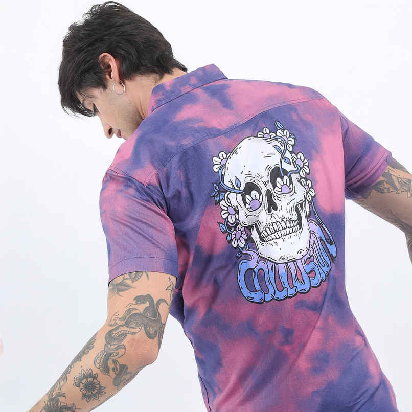 Ketch Men Slim Fit Printed Casual Shirt | Pink - M