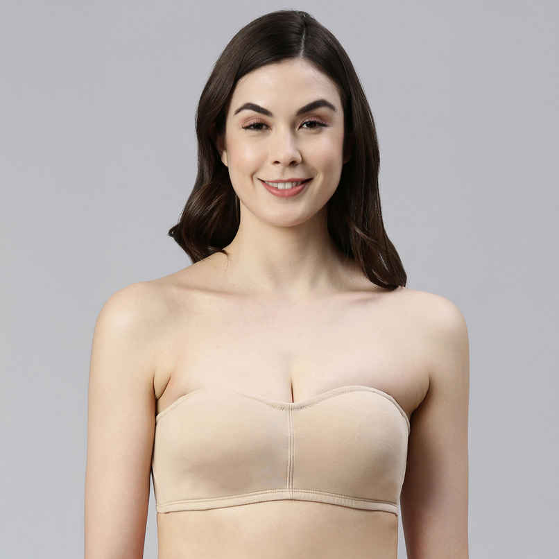 Enamor Women's A019 Perfect Shaping Cotton Strapless Bra | Non Padded | Wirefree | Skin - 34C