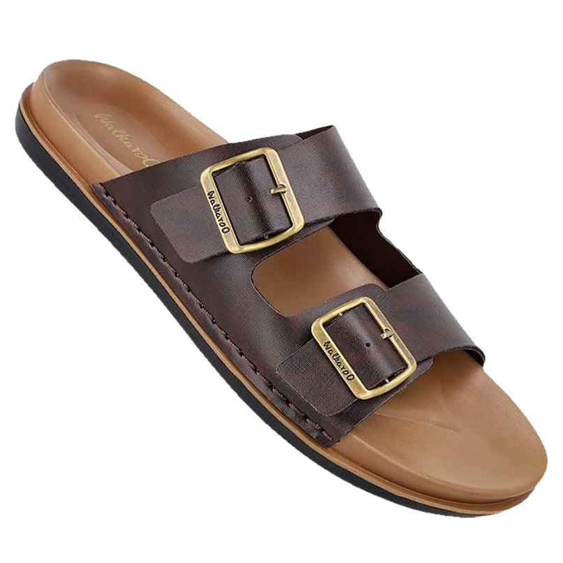 Walkaroo Men's Daily Wear Comfort Sandals - WE1337 Brown UK7