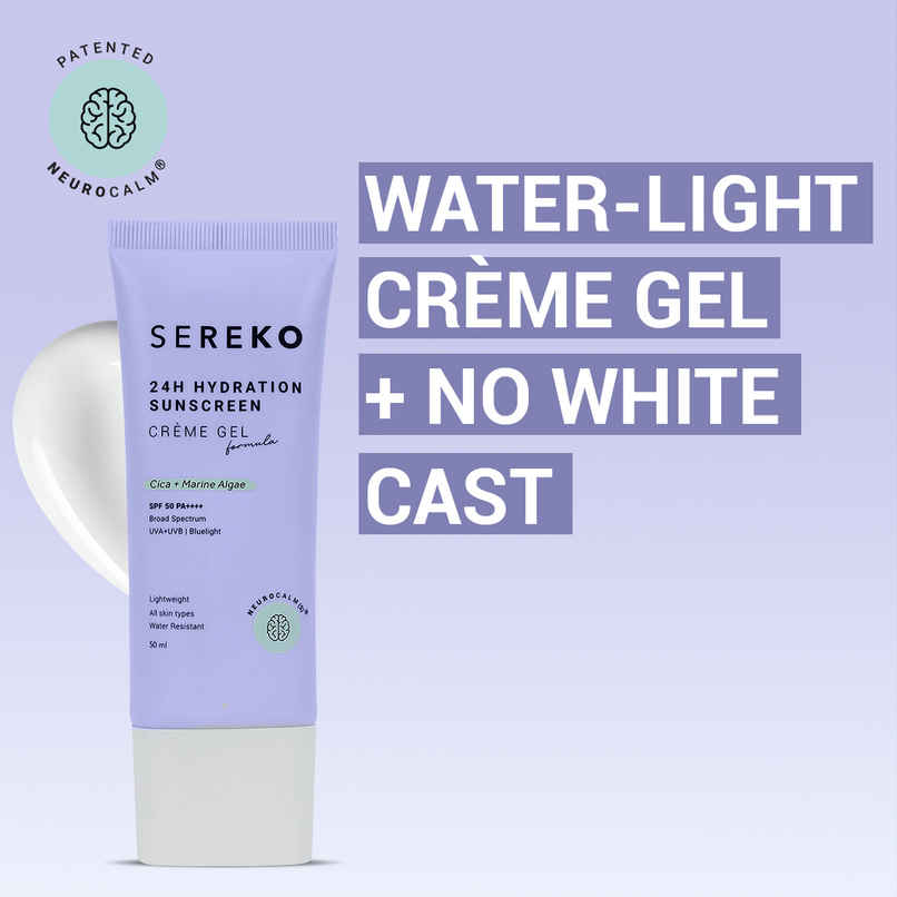 SEREKO Sunscreen SPF 50 PA++++ | 24H Hydration Creme Gel | Lightweight & Non-Greasy