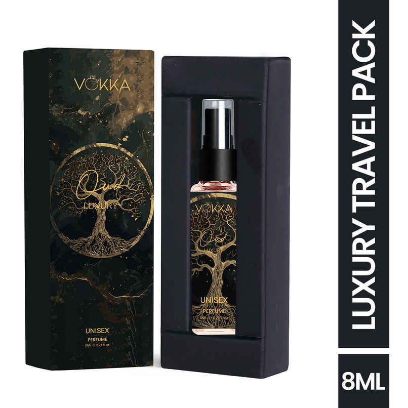Vokka Pocket Perfume Oud 8ml Unisex Long Lasting Sandalwood Agarwood