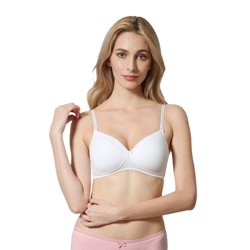 Van Heusen Women White Solid Anti Bacterial Wireless Bra |36B
