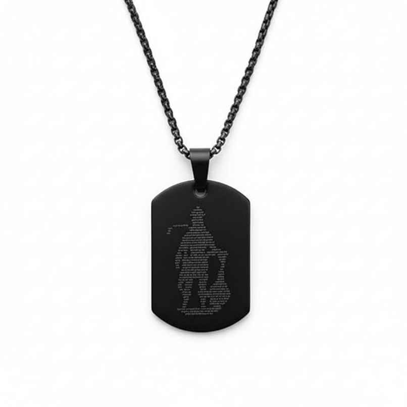 The Opal Factory Hanuman Chalisa Pendant with Gada | Black The Opal Factory Hanuman Chalisa Pendant with Gada | Black