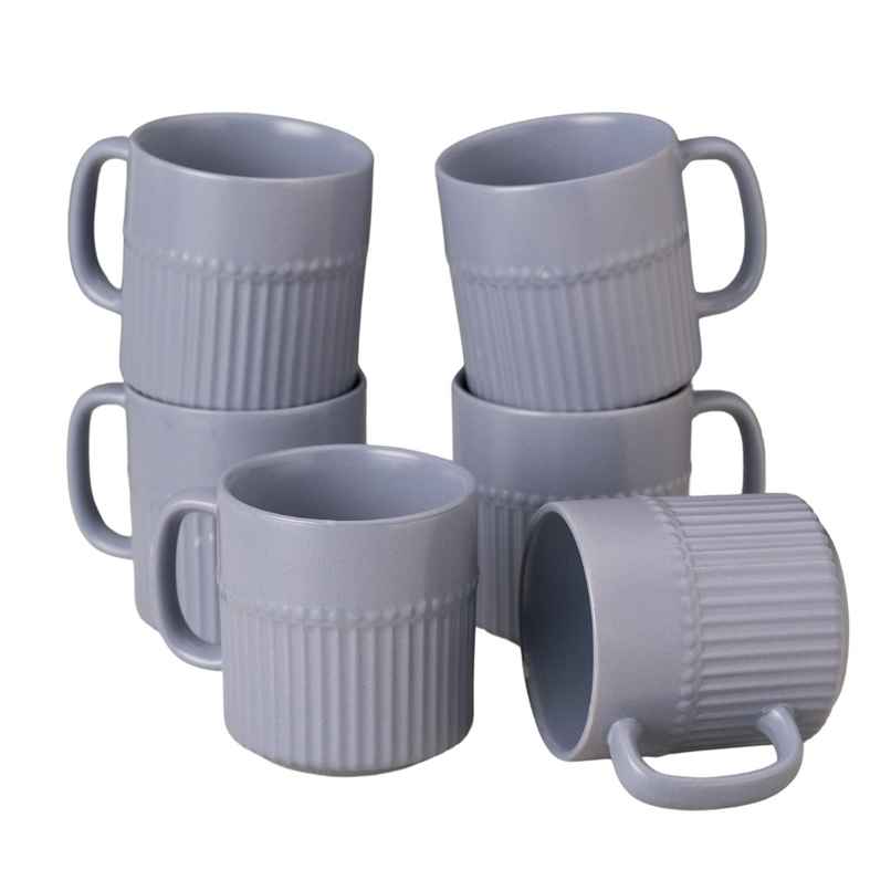 Clay Craft Fine Ceramic Crimson Blue Coffee Mug Set Of 6 | Cups For Tea and Coffee Clay Craft Fine Ceramic Crimson Blue Coffee Mug Set Of 6 | Cups For Tea and Coffee