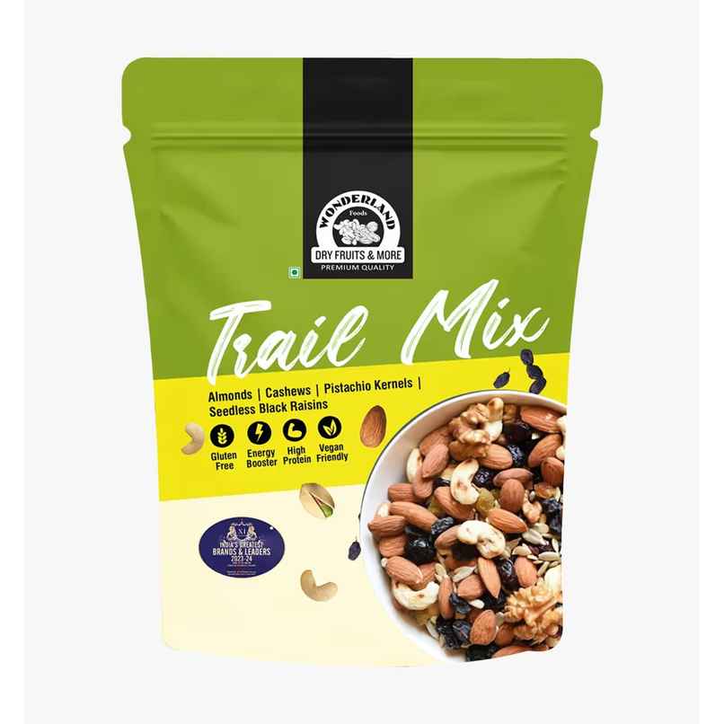 Wonderland Foods Trail Mix | Roasted & Salted Almonds, Pistachio Kernels & Seedless Black Raisins Wonderland Foods Trail Mix | Roasted & Salted Almonds, Pistachio Kernels & Seedless Black Raisins