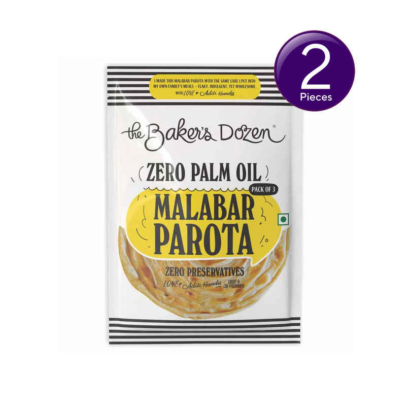 The Baker's Dozen Zero Palm Oil Malabar Parota | Wheat Paratha | Ready to Eat | Ready to Cook Combo  