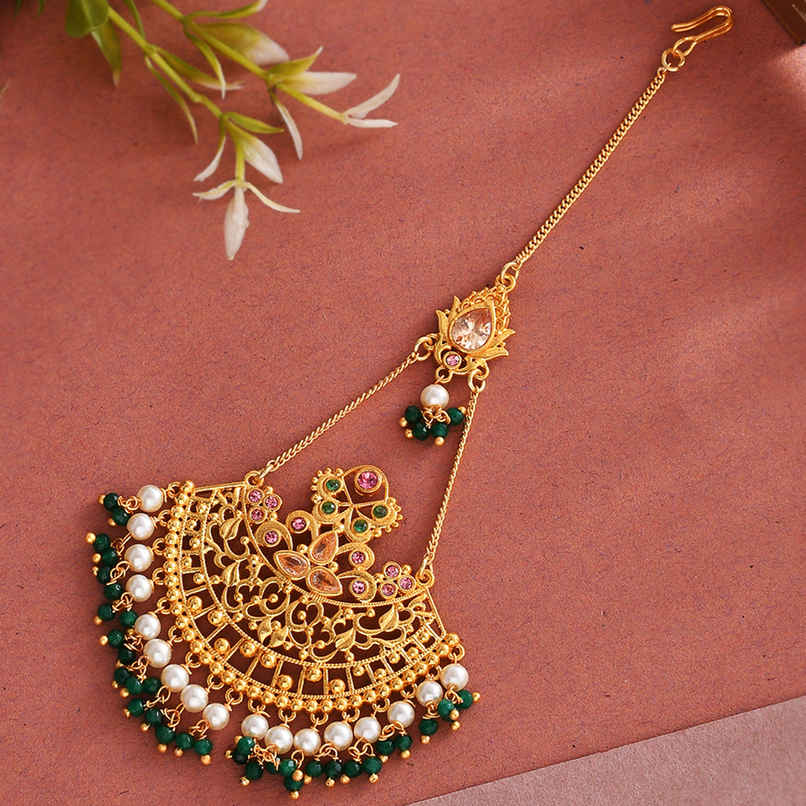 Voylla Abharan Ethnic White Pearls Maang Tika Voylla Abharan Ethnic White Pearls Maang Tika