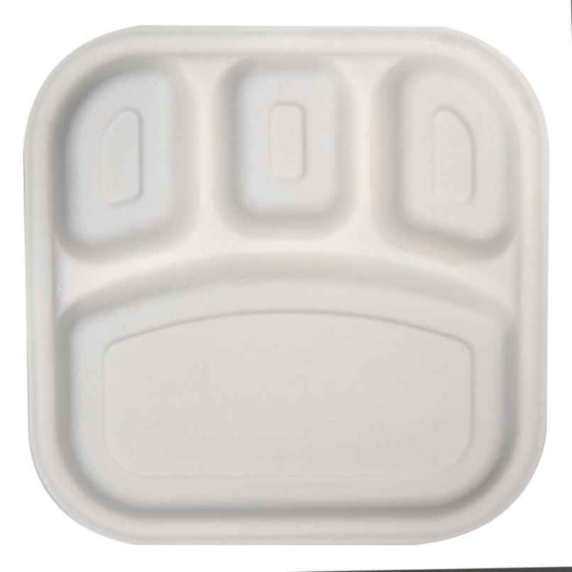 Sugarcane Fibre Disposable Plate | 10 inch | Square Sugarcane Fibre Disposable Plate | 10 inch | Square