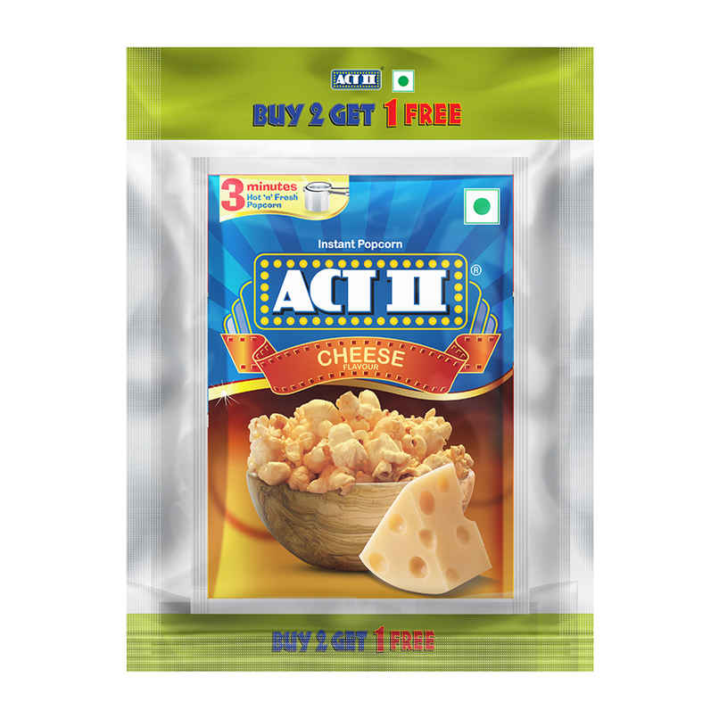Act II Instant Popcorn | Cheese, Buy 2 Get 1 free offer, Hot & Fresh in 3 mins