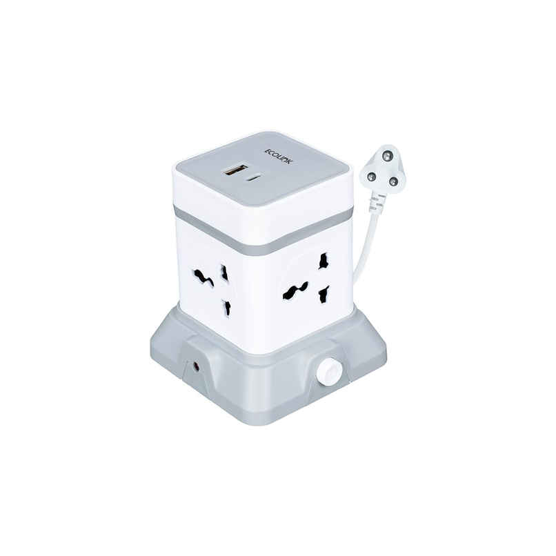 EcoLink PowerPlus Tower Extension Board, 6A with USB A & USB C Ports