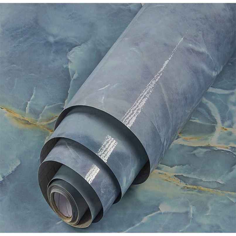 Perpetual Marble Stickers | DIY Peel & Stick Waterproof Wallpaper | 60 x 200Cm | Blue