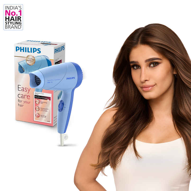 Philips India's No.1 Hair Styling Brand | Hair Dryer 1000W | HP8100/60 Blue | For Indian Hair Philips India's No.1 Hair Styling Brand | Hair Dryer 1000W | HP8100/60 Blue | For Indian Hair