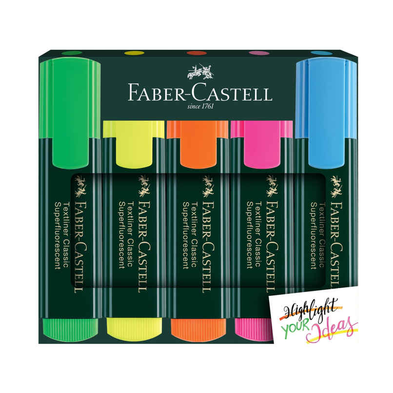 Faber-Castell Text Liner Pen Assorted Set Of 5