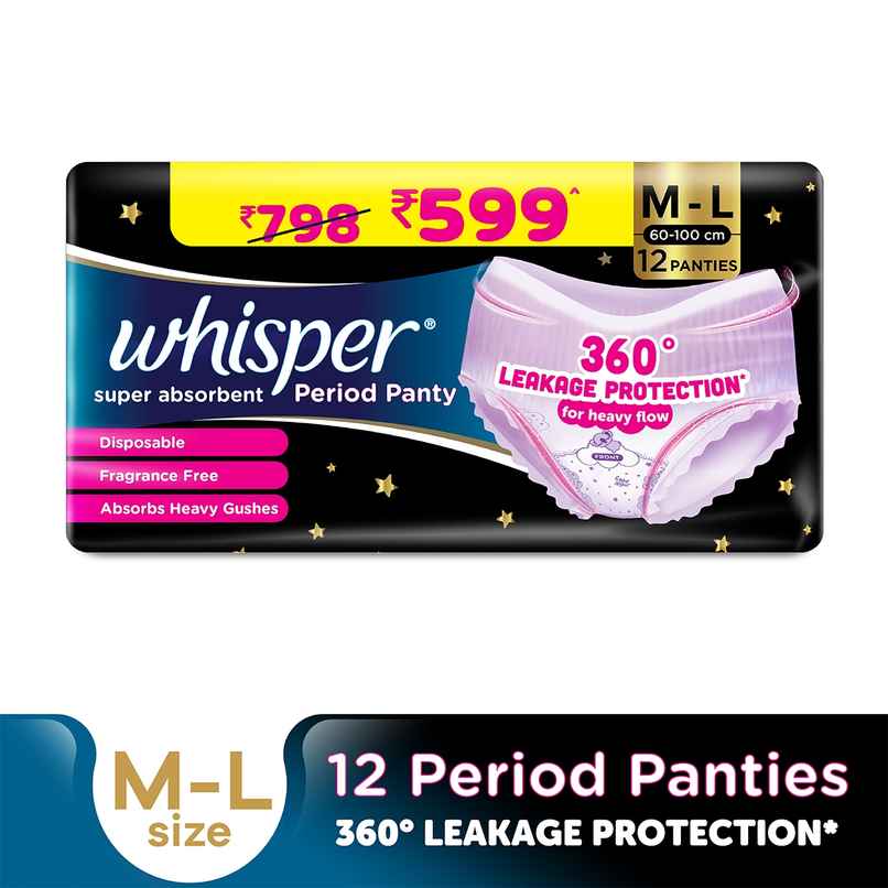 Whisper Super Absorbent Period Panty, 12 M-L Pants Whisper Super Absorbent Period Panty, 12 M-L Pants