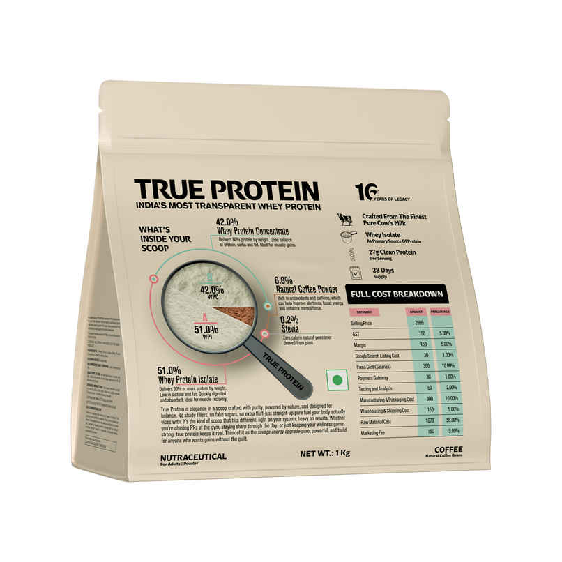 True Protein Made with Four Natural Ingredients Only | Natural Coffee