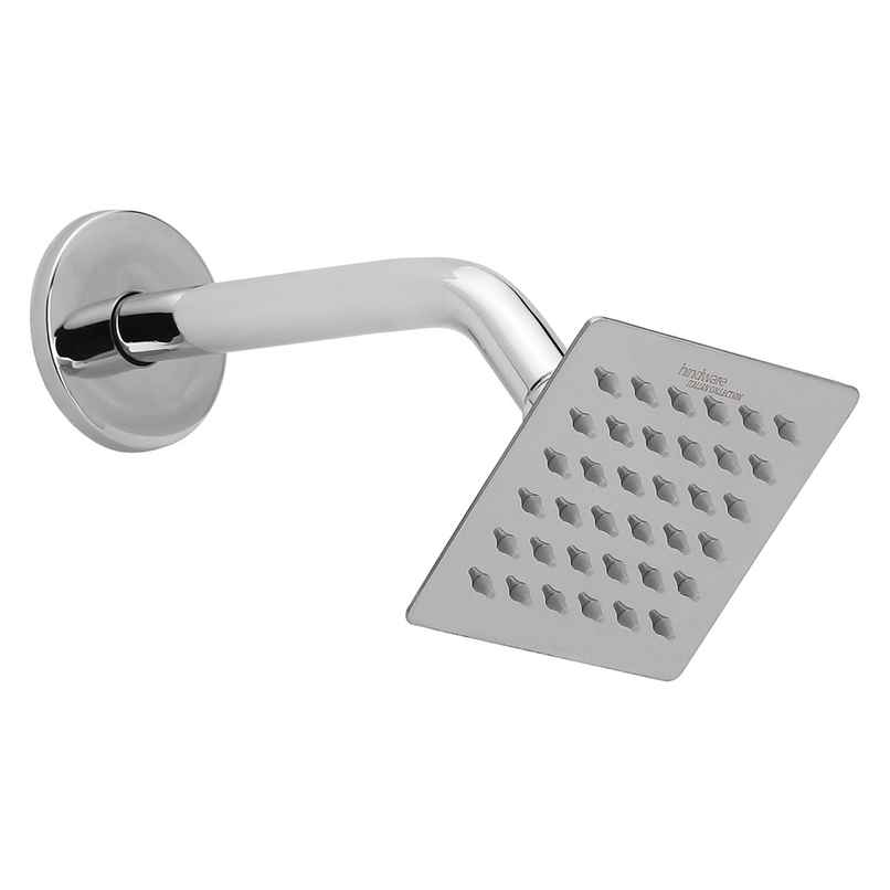 Hindware 100 mm Stainless Steel Ultra Thin Overhead Rain Shower with 225 mm Arm - Square Head Hindware 100 mm Stainless Steel Ultra Thin Overhead Rain Shower with 225 mm Arm - Square Head