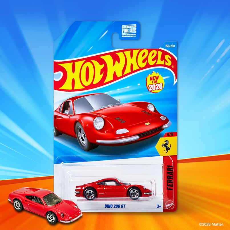 Hot Wheels Worldwide Basic HW Ferrari Dino 206 GT Car Toy for Kids & Collectors