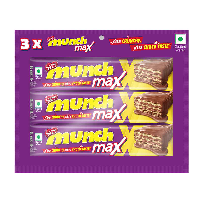 Nestle MUNCH MAX Choco Coated Crunchy Wafer Bar Chocolate