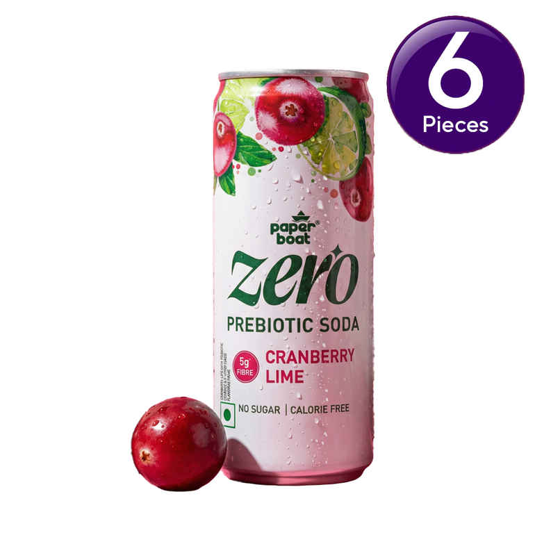 Paper Boat Zero Prebiotic Soda Cranberry Lime, 5g Fibre, Caffeinated Sugar Free Cold Drink Combo Paper Boat Zero Prebiotic Soda Cranberry Lime, 5g Fibre, Caffeinated Sugar Free Cold Drink Combo