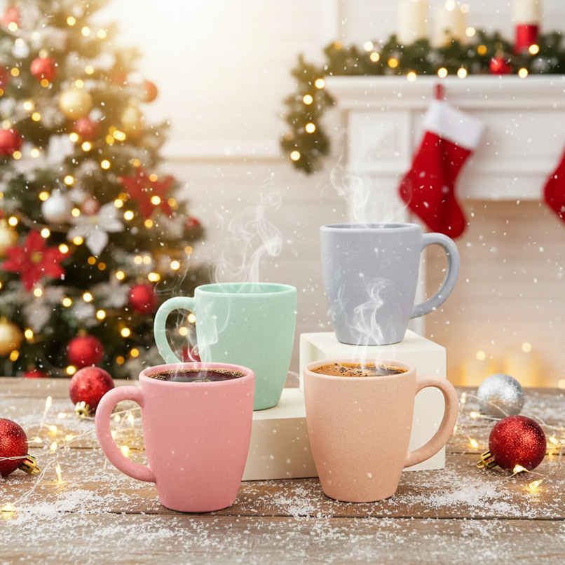 Eha Earth-Friendly Classic Coffee Mug | 300 ml | 4 Unit | Multi-Light