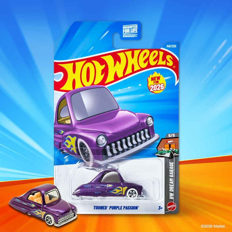 Hot Wheels Worldwide Basic HW Tooned Purple Passion Car Toy for Kids & Collectors
