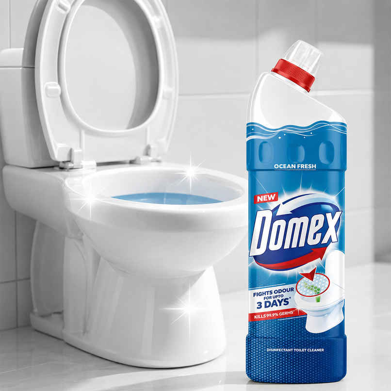Domex Ocean Fresh Toilet Cleaner | Fights Odour for Upto 3 Days