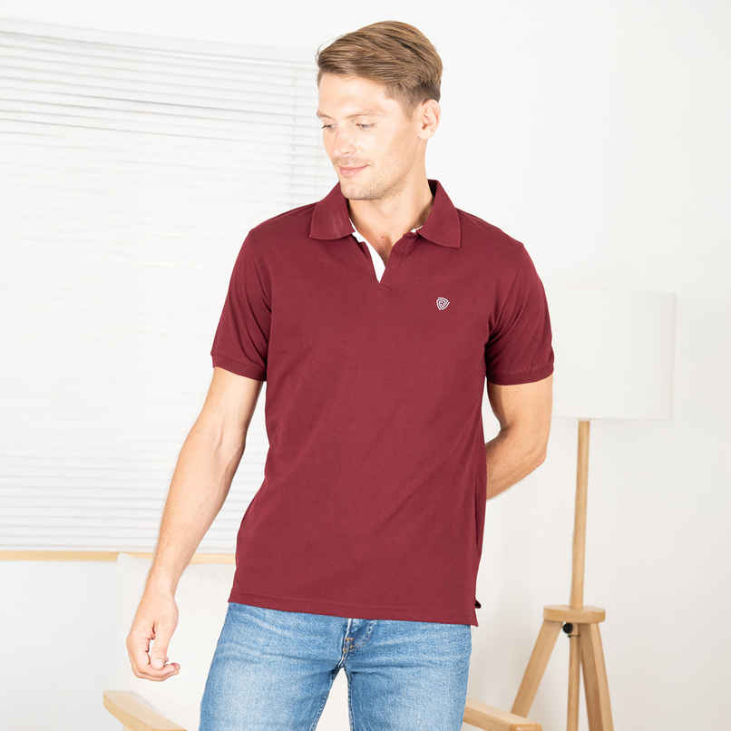Lux Cozi Men's Cotton Polo T-Shirt, Meroon, 2XL