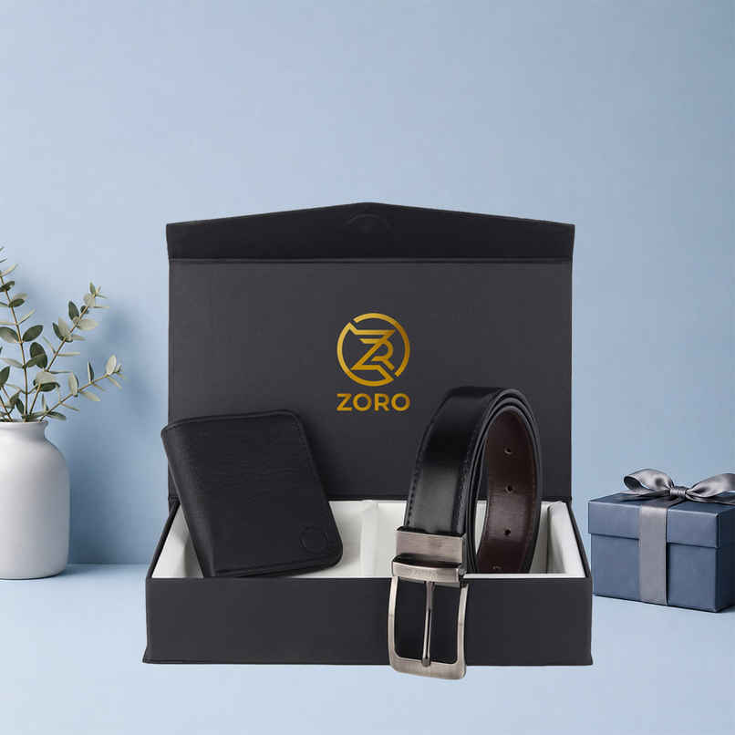 ZORO Men's Vegan Leather Belt & Wallet Combo | Fits up to 40 Waist ZORO Men's Vegan Leather Belt & Wallet Combo | Fits up to 40 Waist