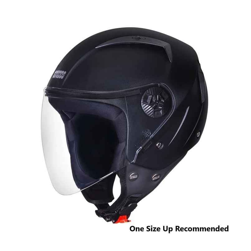 Studds Vogue Isi Certified Open Face Motorcycle Helmet For Men And Women With Visor (Black - L)