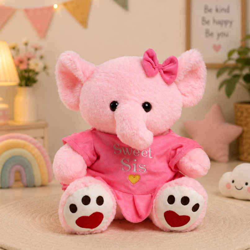 Toytales Pink Elephant Decorative Soft Toy | Sweet Sister Gift Plush Toy | Birthday & Special Occasion Gift