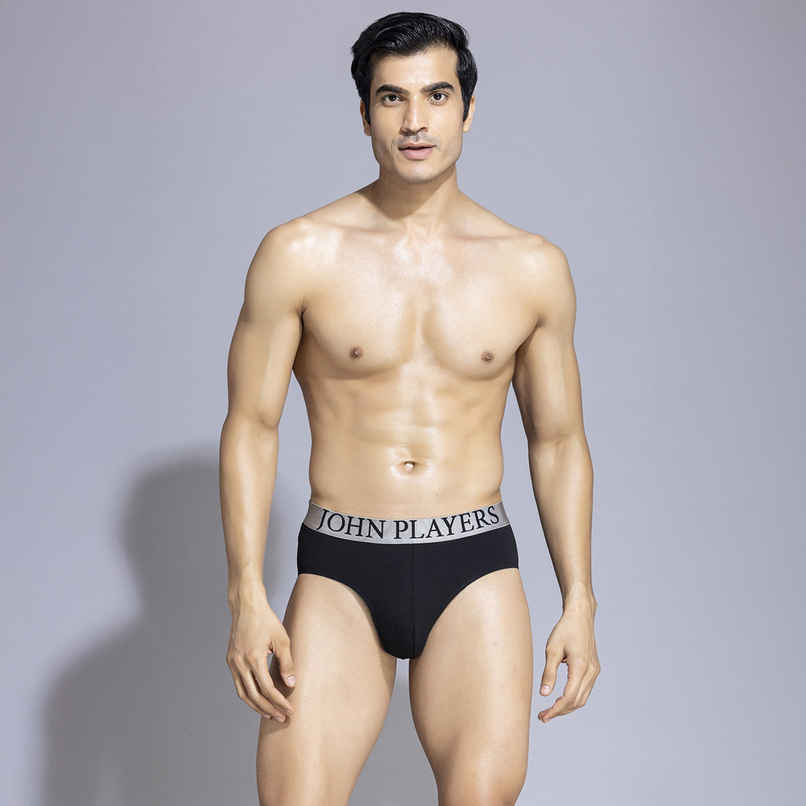 John Players Men's Cotton Brief | (JBF045M13) | Black - M