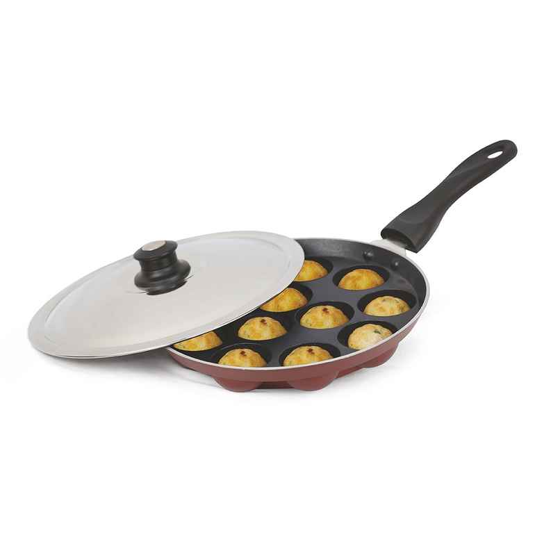 SignoraWare Perfecto NonStick Appapatram | 12 Crators | 3.25mm | Black SignoraWare Perfecto NonStick Appapatram | 12 Crators | 3.25mm | Black